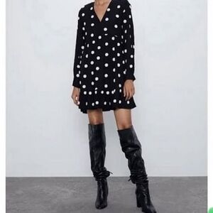 Zara | Dresses | Zara Black And White Long Sleeve Dress | Poshmark